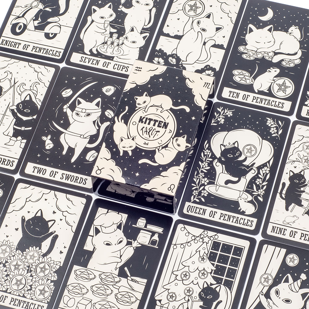 Kitten Tarot Deck 78Pcs Cute B - Tarot Cards Deck With Guidebook 评论和价格